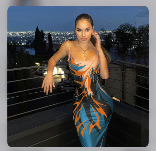 Heat Wave Maxi – Electric Blue Flame
